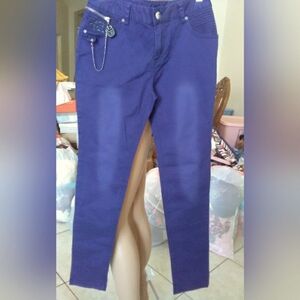 LIKE NEW DARK PURPLE JEANS BY SHEIN 98%COTTON ZIPPER SIDE FANCY POCKET SZ. LG
